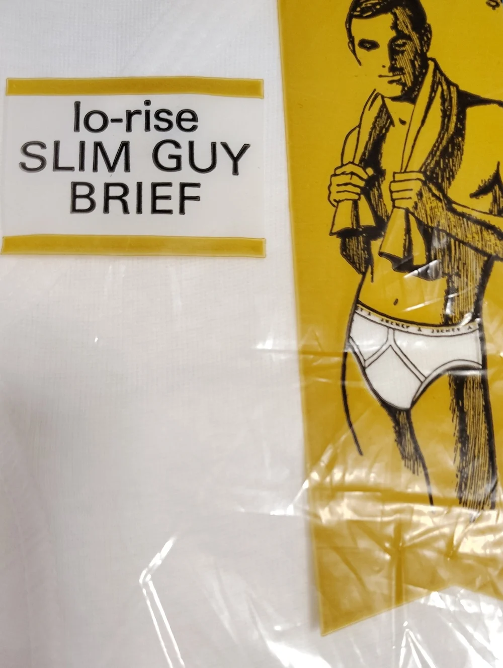 1968 VTG Jockey Life Lo Rise Slim Guy Men Brief WHITE -100% Cotton -Size 34 NOS